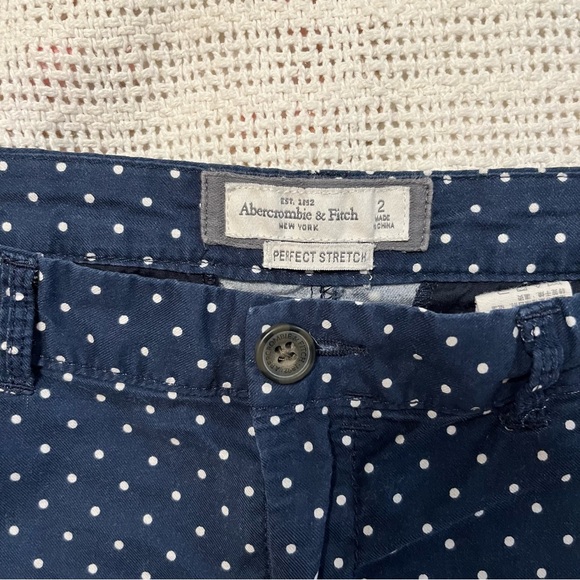 Abercrombie & Fitch Navy Polka Dot Shorts - Picture 3 of 3